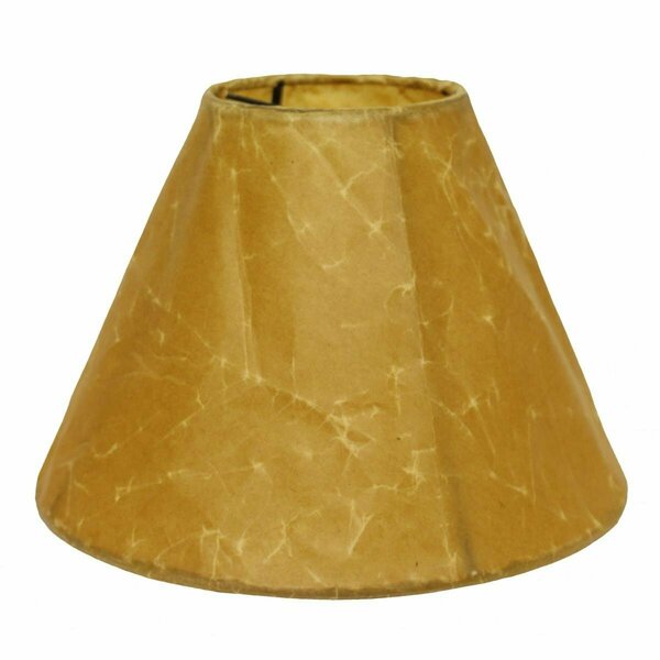 Homeroots 12 in. Brown Slanted Empire Crinkle Oil Paper Lampshade 469468